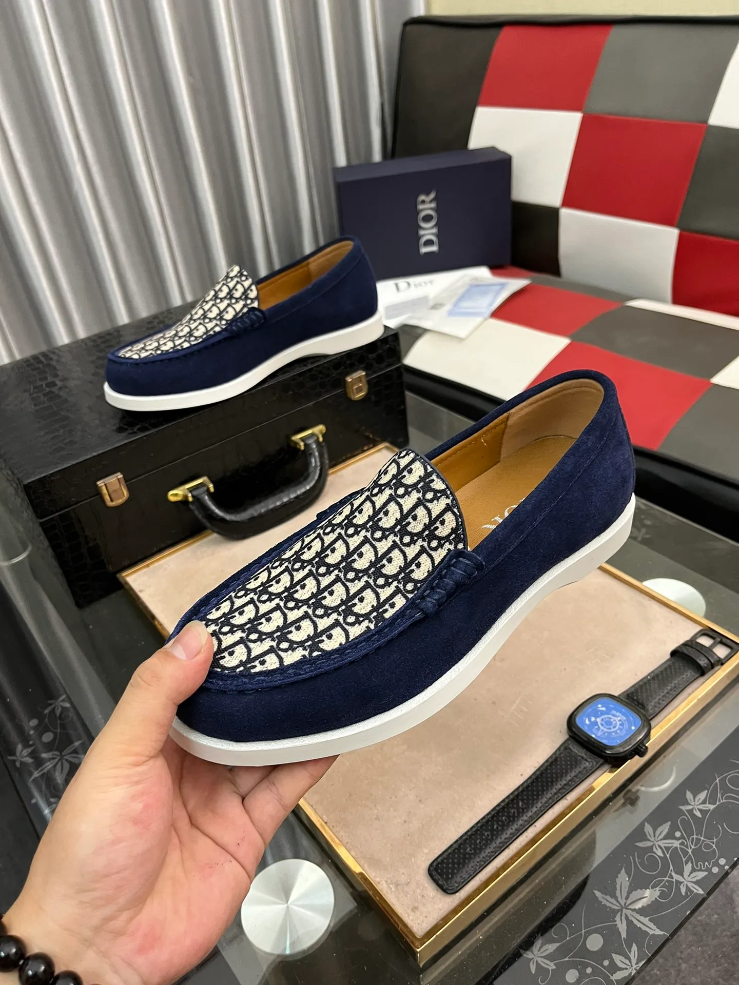 Ex-factory price 440⌚️⌚️[Dior] Dior's 2023 new high-end boutique, men's fashionable casual shoes, quite distinctive, imported soft cowhide leather on the upper + brand printing, a design style, breathable lining, genuine leather insole, soft and comfortable foot feel, original wear-resistant special outsole! Size: 38-443⃣️colors available